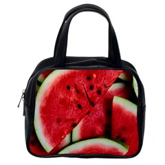 Watermelon, Fruit, Green, Red Classic Handbag (one Side)