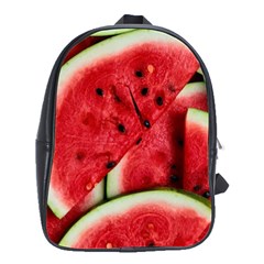 Watermelon, Fruit, Green, Red School Bag (large)