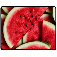 Watermelon, Fruit, Green, Red Fleece Blanket (medium)