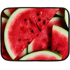 Watermelon, Fruit, Green, Red Two Sides Fleece Blanket (mini) by kyorashop23