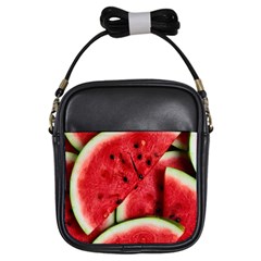 Watermelon, Fruit, Green, Red Girls Sling Bag