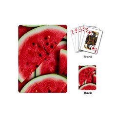 Watermelon, Fruit, Green, Red Playing Cards Single Design (mini) by kyorashop23