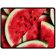 Watermelon, Fruit, Green, Red Fleece Blanket (large)