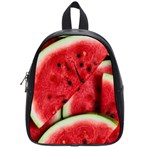 Watermelon, Fruit, Green, Red School Bag (Small) Front