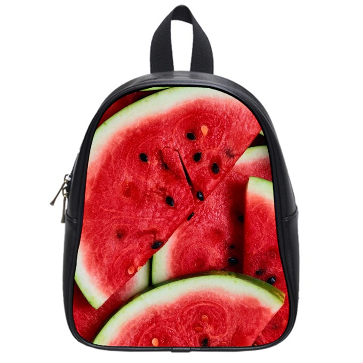 Watermelon, Fruit, Green, Red School Bag (Small)