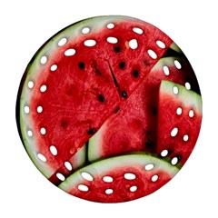 Watermelon, Fruit, Green, Red Ornament (round Filigree)