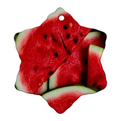 Watermelon, Fruit, Green, Red Ornament (snowflake)