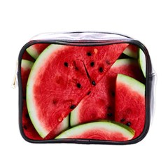 Watermelon, Fruit, Green, Red Mini Toiletries Bag (one Side)