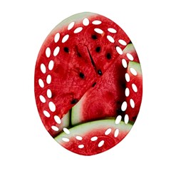 Watermelon, Fruit, Green, Red Ornament (oval Filigree)