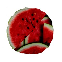 Watermelon, Fruit, Green, Red Standard 15  Premium Round Cushions