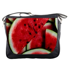 Watermelon, Fruit, Green, Red Messenger Bag