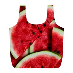 Watermelon, Fruit, Green, Red Full Print Recycle Bag (l)