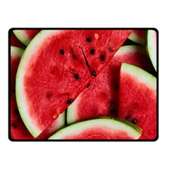 Watermelon, Fruit, Green, Red Two Sides Fleece Blanket (small)