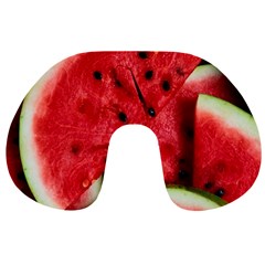 Watermelon, Fruit, Green, Red Travel Neck Pillow