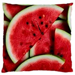 Watermelon, Fruit, Green, Red Large Premium Plush Fleece Cushion Case (One Side) Front