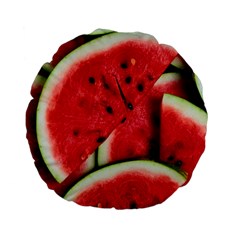 Watermelon, Fruit, Green, Red Standard 15  Premium Flano Round Cushions by kyorashop23