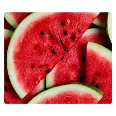 Watermelon, Fruit, Green, Red Two Sides Premium Plush Fleece Blanket (kids Size) by kyorashop23