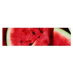 Watermelon, Fruit, Green, Red Oblong Satin Scarf (16  X 60 )