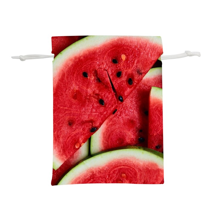 Watermelon, Fruit, Green, Red Lightweight Drawstring Pouch (S)