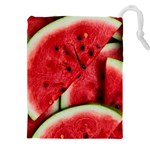 Watermelon, Fruit, Green, Red Drawstring Pouch (4XL) Front