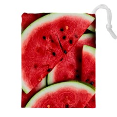 Watermelon, Fruit, Green, Red Drawstring Pouch (5xl)