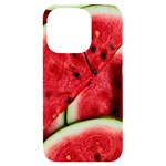 Watermelon, Fruit, Green, Red iPhone 14 Pro Black UV Print Case Front