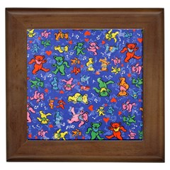 Grateful Dead Dancing Bears Pattern Framed Tile