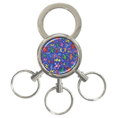 Grateful Dead Dancing Bears Pattern 3-ring Key Chain by Salmanaz77