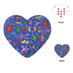 Grateful Dead Dancing Bears Pattern Playing Cards Single Design (heart)