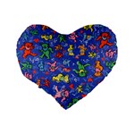 Grateful Dead Dancing Bears Pattern Standard 16  Premium Heart Shape Cushions Back