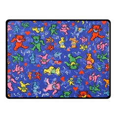 Grateful Dead Dancing Bears Pattern Two Sides Fleece Blanket (small)