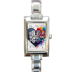 Brain Heart Math Rectangle Italian Charm Watch by Salmanaz77