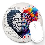 Brain Heart Math Round Mousepad Front