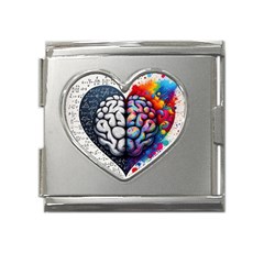 Brain Heart Math Mega Link Heart Italian Charm (18mm) by Salmanaz77