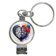 Brain Heart Math Nail Clippers Key Chain