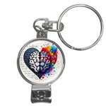 Brain Heart Math Nail Clippers Key Chain Front