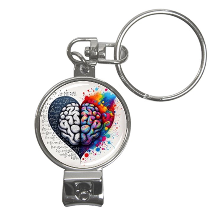 Brain Heart Math Nail Clippers Key Chain