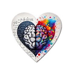 Brain Heart Math Heart Magnet