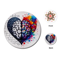 Brain Heart Math Playing Cards Single Design (round)