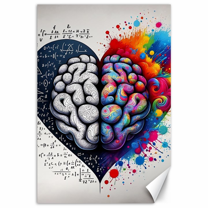 Brain Heart Math Canvas 24  x 36 