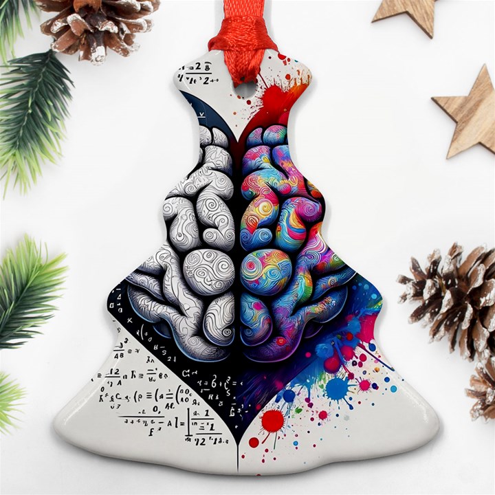 Brain Heart Math Ornament (Christmas Tree) 