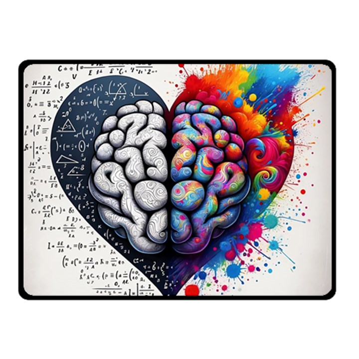 Brain Heart Math Two Sides Fleece Blanket (Small)