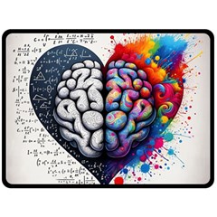 Brain Heart Math Two Sides Fleece Blanket (large)