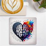 Brain Heart Math UV Print Square Tile Coaster  Front