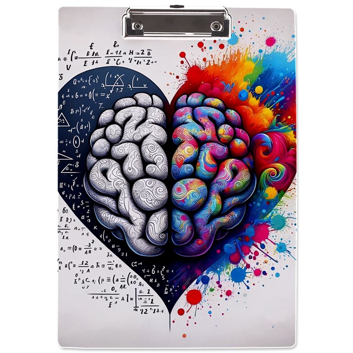 Brain Heart Math A4 Acrylic Clipboard