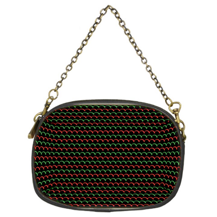 Geometric Abstract Pattern Line Chain Purse (Two Sides)