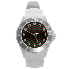 Geometric Abstract Pattern Line Round Plastic Sport Watch (l)