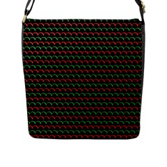 Geometric Abstract Pattern Line Flap Closure Messenger Bag (l)