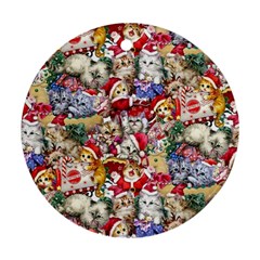 Pattern Kitten Christmas Ornament (round)