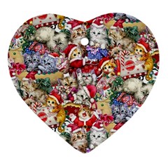 Pattern Kitten Christmas Ornament (heart)